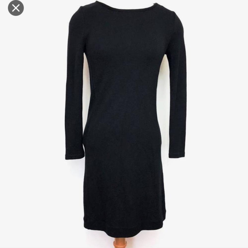 Madewell black long sleeve mini dress